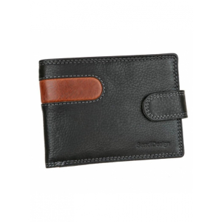 Peňaženka kožená čierna s RFID, 8 kariet 