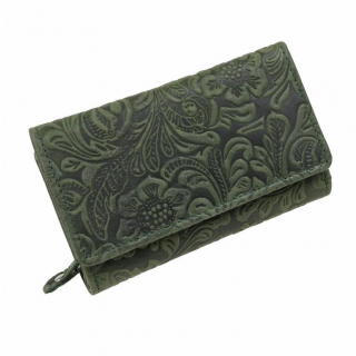 Dámska stredná peňaženka MERCUCIO pre 15 kariet, zelená koža