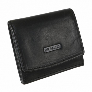 Kožená peňaženka BRANCO s francúzskym mincovníkom, čierna