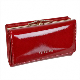 Luxusná dámska kožená peňaženka PETERSON karmínová