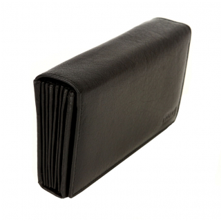 Kožená čašnícka peňaženka čierna LAGEN (bez zapínania)
