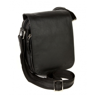 Crossbag kožená pánska taštiška s poklopom MERCUCIO 250591 čierna