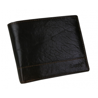 Elegantná kožená peňaženka pre 8 kariet LAGEN V-76 hnedá