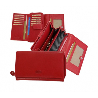 Dámska kožená peňaženka na 16 kariet BRANCO, červená