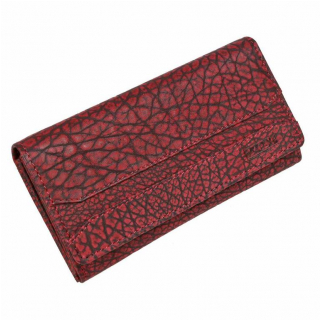 Červená listová peňaženka LAGEN, brúsená koža