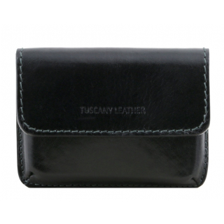 Elegantné puzdro na karty a vizitky TUSCANY LEATHER čierne