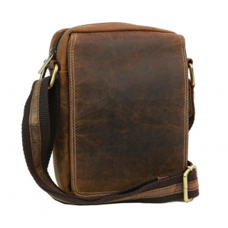 Crossbag kožená pánska taška s poklopom MERCUCIO 20x15 cm hnedá