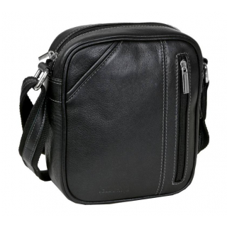 SENDI DIZAJN | Kožená taška cez rameno 20x18 cm čierna