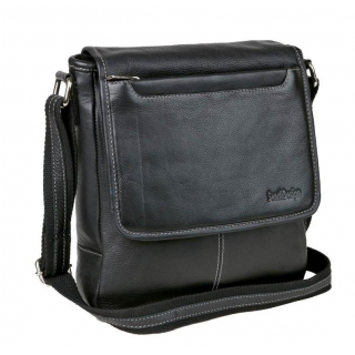 SENDI DIZAJN | Kožená pánska taška cez rameno 26x26 cm čierna