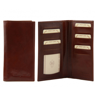 Luxusné puzdro na doklady, karty, pasy  TUSCANY LEATHER hnedé