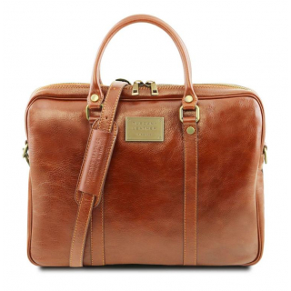 Luxusná kožená taška na notebook medová TUSCANY PRATO