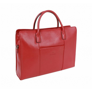 Elegantná dámska biznis taška HEXAGONA červená koža