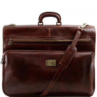Kožený cestovný obal na oblek, TL3056 hnedý | TUSCANY LEATHER