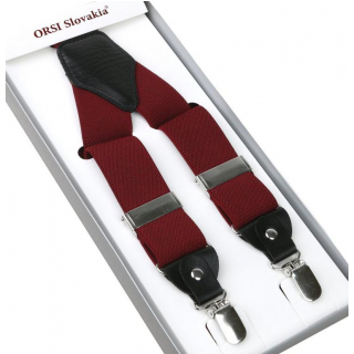 Pánske traky ORSi vínovo-bordové 3,5 cm