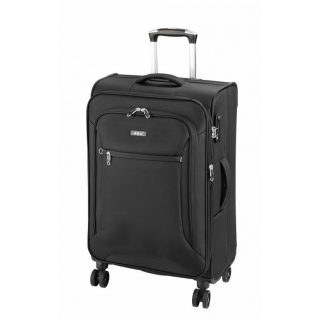 Stredný cestovný kufor čierny textilný 6464
