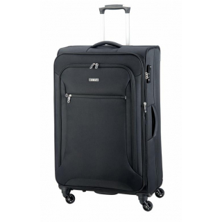 Veľký cestovný kufor čierny textilný 6474
