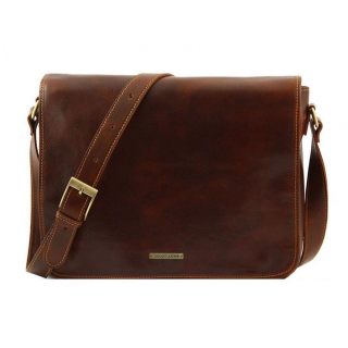 Kožená brašna Double messenger TUSCANY | 90475 hnedá