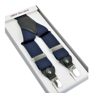 Traky ORSI modré s červenými bodkami 3,5 cm