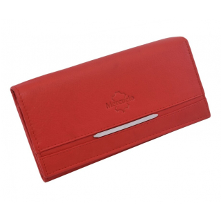 Červená listová peňaženka z teľacej kože MERCUCIO