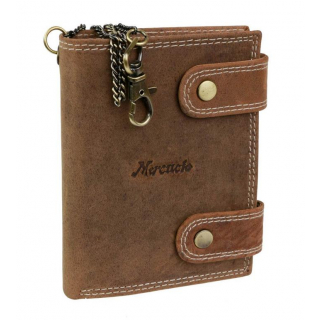 Peňaženka s retiazkou z brúsenej kože MERCUCIO hnedá