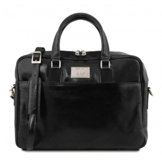 Luxusná kožená taška na dokumenty a notebook URBINO, čierna