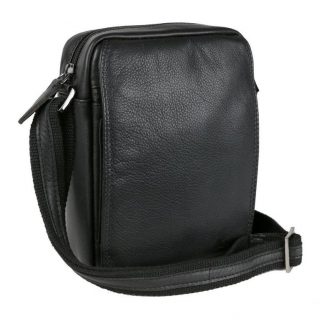 Crossbag kožená taška MERCUCIO 20x16 cm čierna