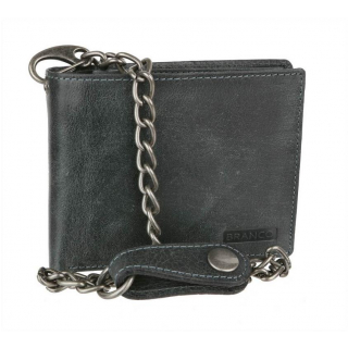 Štýlová pánska peňaženka BRANCO s retiazkou, čierna koža