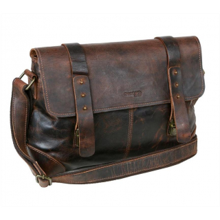 Kožená taška-brašna 38x27 GREENLAND hnedá
