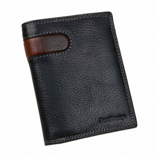 Čierna kožená RFID peňaženka pre 9 kariet SENDI