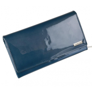 Mega listová peňaženka perleťovo-modrá pre 19 kariet
