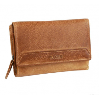 Kožená listová peňaženka stredná LAGEN Soft camel-hnedá