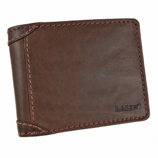 Rustikálna pánska peňaženka LAGEN, hnedá na šírku