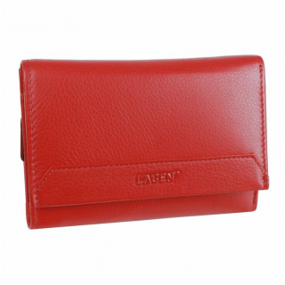 Peňaženka z mäkkej kože LAGEN Soft stredná červená