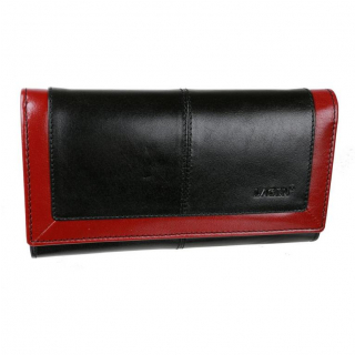 LAGEN elegantná čierno-červená peňaženka pre 11 kariet