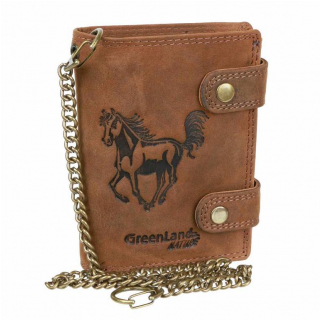 RFID kožená peňaženka s retiazkou, HORSE GreenLand