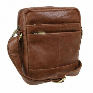 Pánska crossbody taška A5 z jemne krčenej kože SENDI