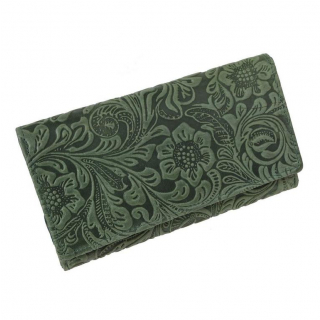 Dámska exkluzívna peňaženka RFID olivové kvety