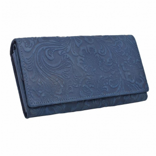 Listová dámska peňaženka MERCUCIO kvetinová modrá