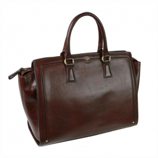 Luxusná biznis taška-kabelka KATANA, koža gaštan