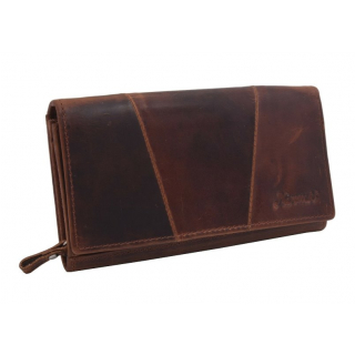 Dámska listová peňaženka MERCUCIO pevná koža, hnedá mramorovaná