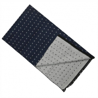 Hrejivý zimný šál ORSI obojstranný modrý/šedý