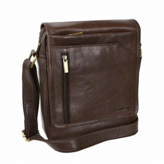 SENDI | Kožená taška na rameno s poklopom 28x22x9 cm