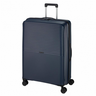 Cestovný kufor modrý plastový na 4 kolieskach D&N, TSA, 69 L