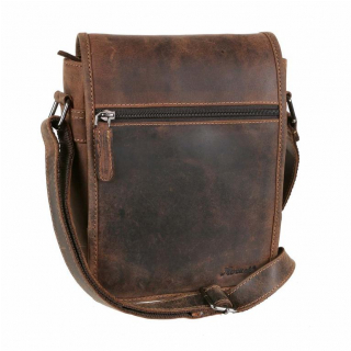 Crossbody taška z brúsenej kože 23x19x7 MERCUCIO hnedá 