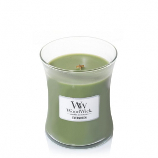 Sviečka s luxusnou vôňou pižma a vanilky EVERGREEN WoodWick 