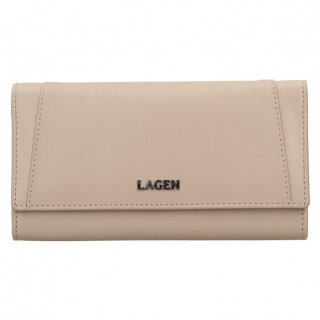 Luxusná dámska peňaženka LAGEN 10 kariet, béžová koža