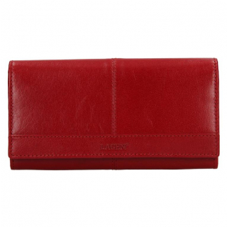 Červená dámska peňaženka pre 16 kariet LAGEN koža
