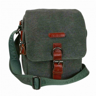 Expandovateľná crossbody taška A5 KATANA khaki canvas, koža