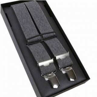 Pánske traky LLOYD Exclusive 120 cm šedé melírované 