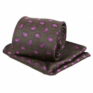 Kravatová súprava ORSI 2-dielna, hnedá 